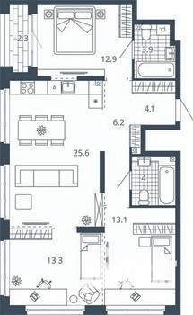 3-к квартира, вторичка, 85м2, 10/24 этаж