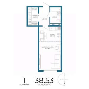 1-к квартира, вторичка, 39м2, 15/17 этаж