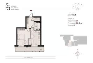 1-к квартира, вторичка, 53м2, 2/18 этаж