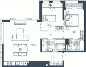 2-к квартира, вторичка, 83м2, 22/23 этаж