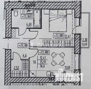 1-к квартира, вторичка, 37м2, 8/17 этаж