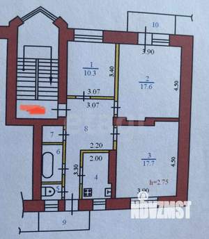 3-к квартира, вторичка, 68м2, 3/4 этаж