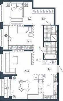 2-к квартира, вторичка, 84м2, 10/24 этаж