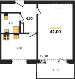 1-к квартира, вторичка, 42м2, 5/10 этаж