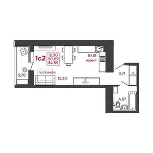 1-к квартира, вторичка, 35м2, 15/17 этаж