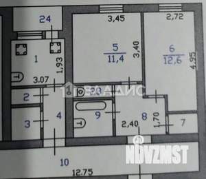 2-к квартира, вторичка, 40м2, 9/9 этаж