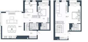 3-к квартира, вторичка, 123м2, 23/24 этаж