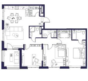 3-к квартира, вторичка, 111м2, 21/21 этаж