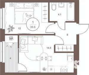 1-к квартира, вторичка, 39м2, 5/16 этаж