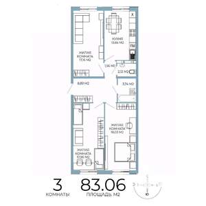 3-к квартира, вторичка, 83м2, 7/18 этаж