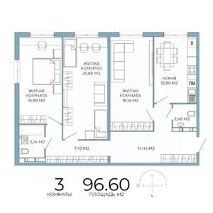 3-к квартира, вторичка, 97м2, 5/18 этаж