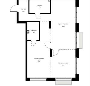 2-к квартира, вторичка, 77м2, 2/23 этаж