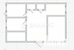 1-к квартира, вторичка, 54м2, 1/9 этаж