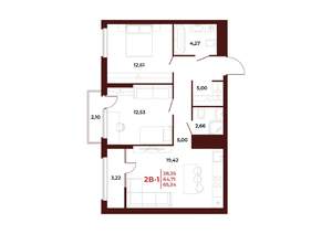 2-к квартира, вторичка, 65м2, 10/18 этаж