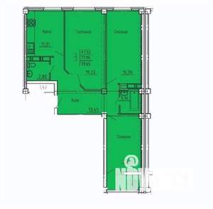 3-к квартира, вторичка, 80м2, 9/18 этаж