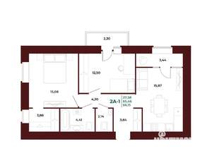 2-к квартира, вторичка, 67м2, 3/17 этаж
