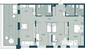 3-к квартира, вторичка, 117м2, 8/23 этаж