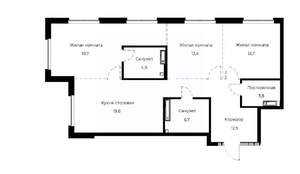 3-к квартира, вторичка, 92м2, 4/23 этаж
