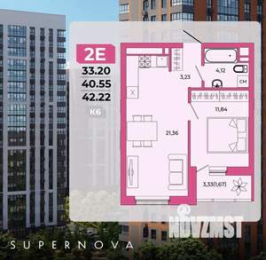 2-к квартира, вторичка, 42м2, 12/20 этаж