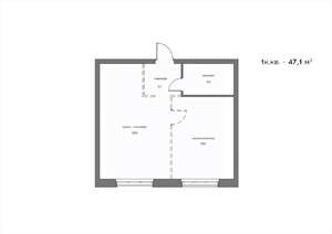 1-к квартира, вторичка, 47м2, 6/21 этаж