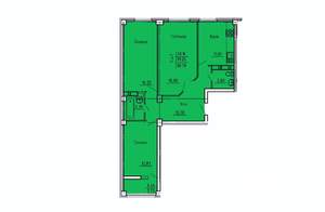 3-к квартира, строящийся дом, 81м2, 6/18 этаж