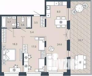 2-к квартира, вторичка, 99м2, 5/23 этаж