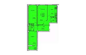3-к квартира, строящийся дом, 80м2, 18/18 этаж