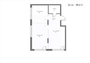 2-к квартира, вторичка, 58м2, 15/21 этаж