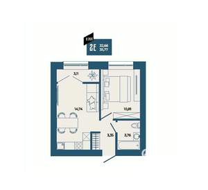 2-к квартира, вторичка, 36м2, 15/17 этаж