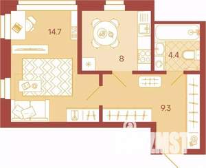 1-к квартира, вторичка, 36м2, 14/17 этаж