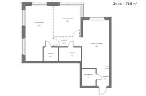 2-к квартира, вторичка, 77м2, 2/21 этаж