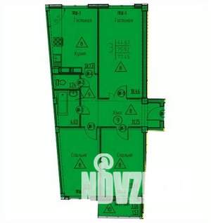 3-к квартира, строящийся дом, 77м2, 18/19 этаж