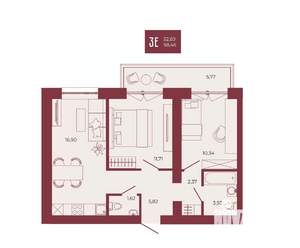 3-к квартира, вторичка, 58м2, 11/17 этаж